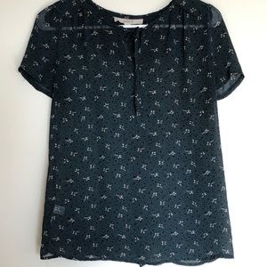 Small turquoise loft blouse